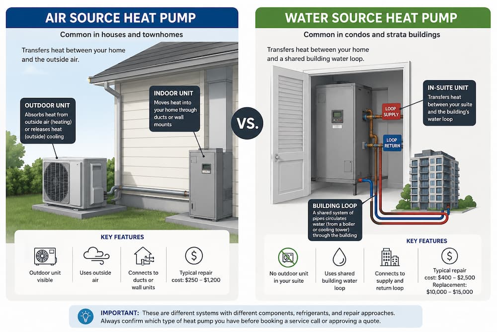 Air source heat pump vs water source heat pump