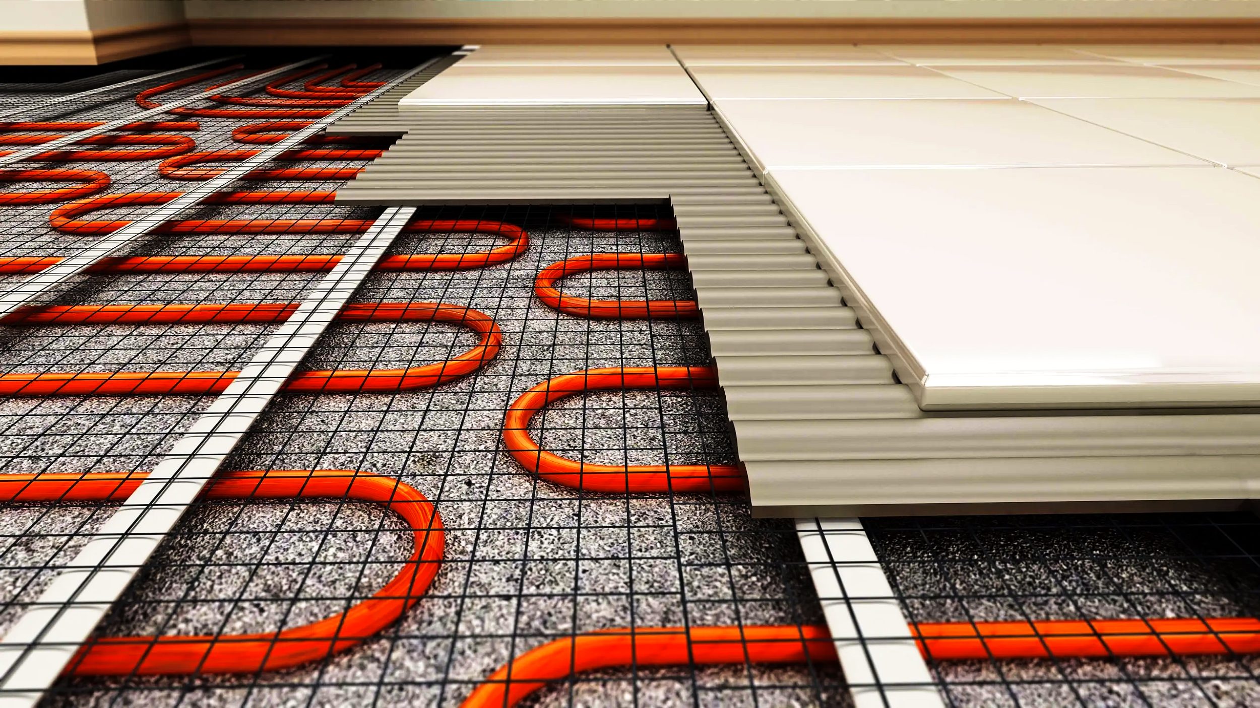 Radiant floor heating with geothermal