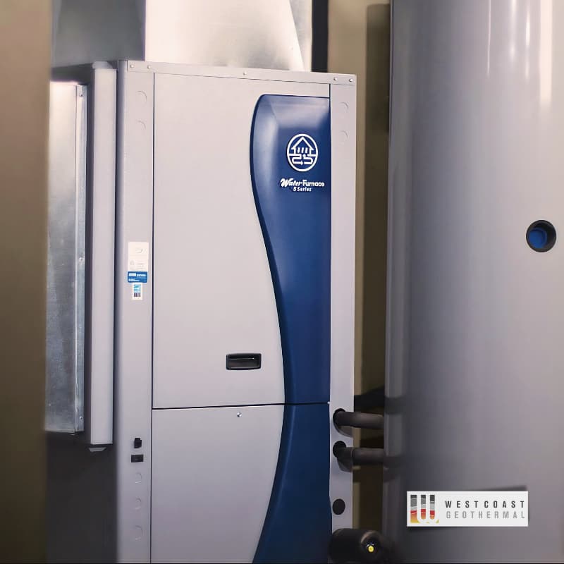 Residential heat pump for heating and cooling